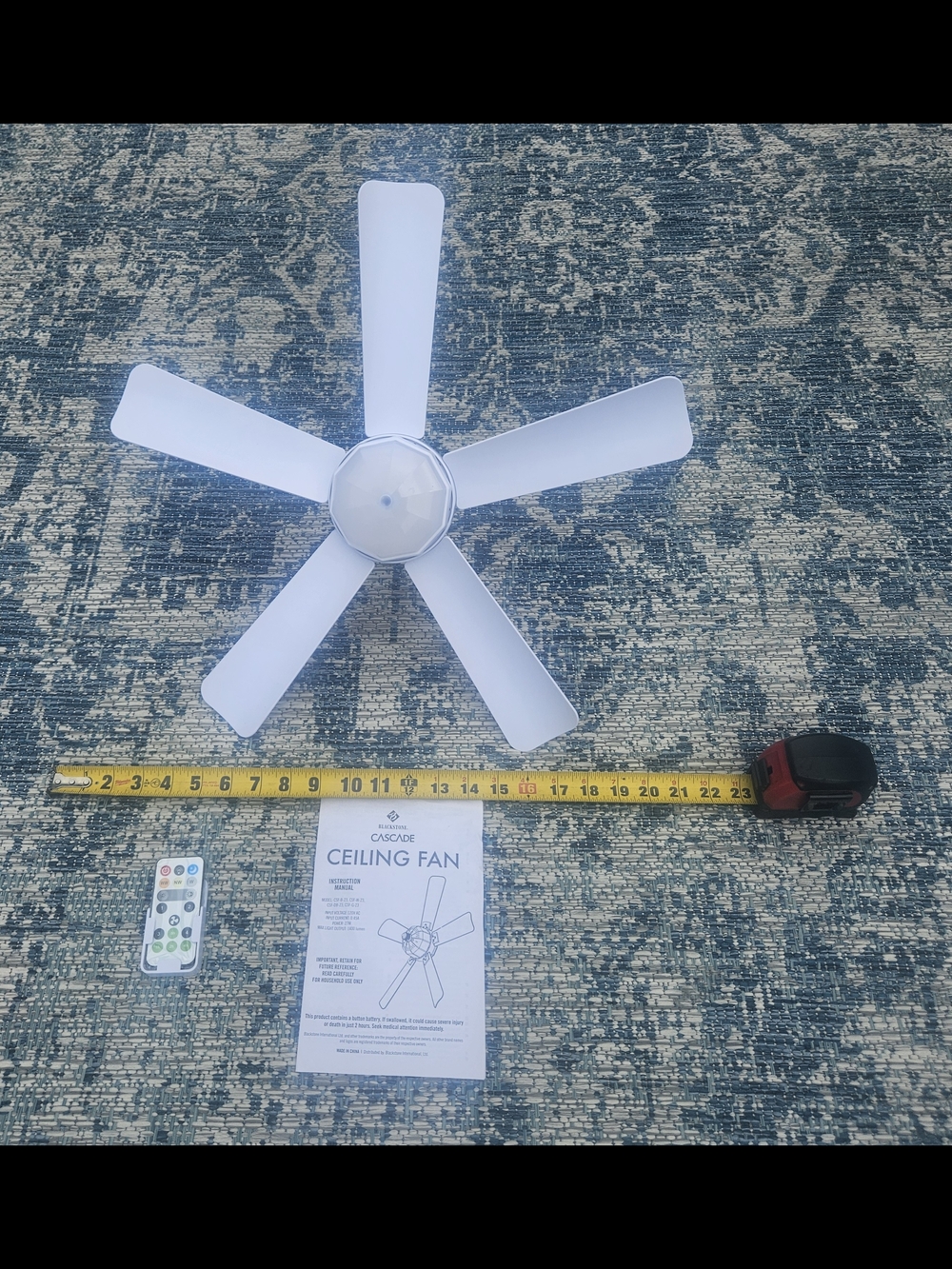 Blackstone White 5-Blade Ceiling Fan with Remote